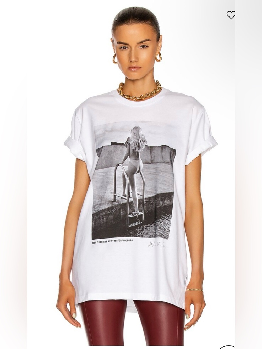 Wolford x Helmut Newton Limited Edition White Graphic Tee NWT Medium